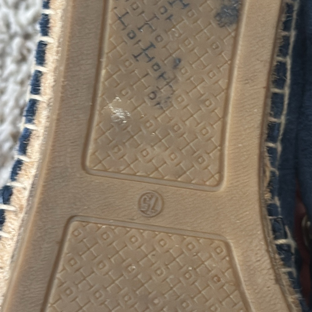 Tory Burch 7.5 Sidney Navy Blue Suede Espadrille Flats - Picture 7 of 10